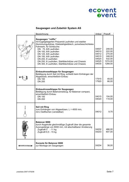 Preisliste - ecovent