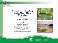 Stormwater Modeling in the Many Mind Watershed - Rutgers ...