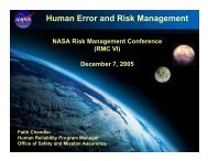 Human Error and Risk Management - NASA Risk Management ...