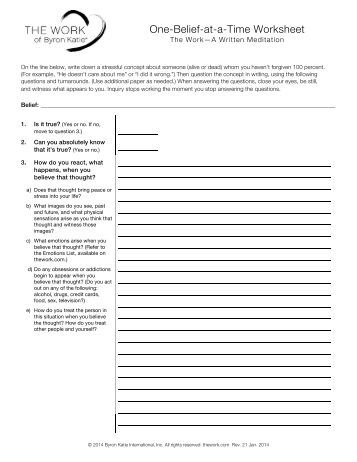 All Worksheets » The Work By Byron Katie Worksheets  Printable Worksheets Guide for Children 
