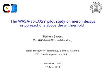 The WASA-at-COSY pilot study on meson decays in p-p reactions ...