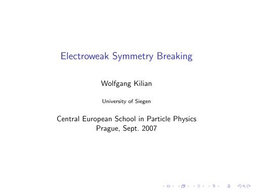 Electroweak Symmetry Breaking