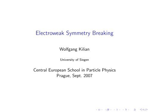 Electroweak Symmetry Breaking