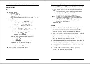 Diagnosestudie - Institut fÃ¼r Medizinische Statistik, Informatik und ...