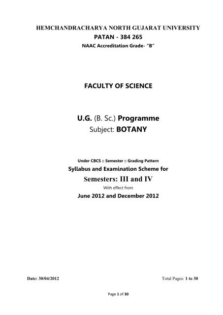 Botany Sem 3 4 Pdf Hemchandracharya North Gujarat University