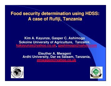 Food security determination using HDSS - INDEPTH Network