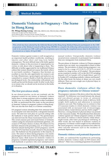 Domestic Violence in Pregnancy - The Federation of Medical ...