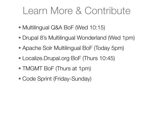 Multilingual Content in Drupal 7 and 8 - DrupalCon Munich 2012