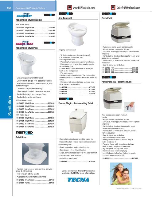 Sanitation - BR Wholesale RV & Marine