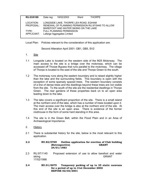 Planning Applications - Runnymede Borough Council