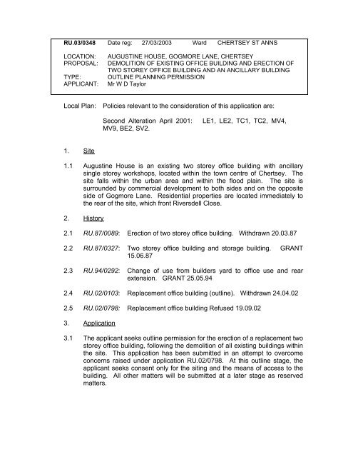 Planning Applications - Runnymede Borough Council