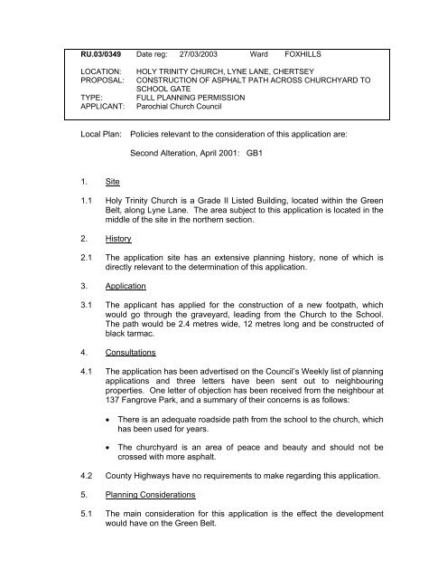 Planning Applications - Runnymede Borough Council