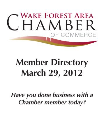 Member Directory March 29, 2012 - Wake Forest Chamber of ...