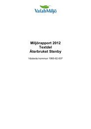 Miljörapport 2012 Textdel Återbruket Stenby - VafabMiljö