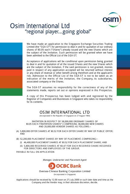 Osim International Ltd