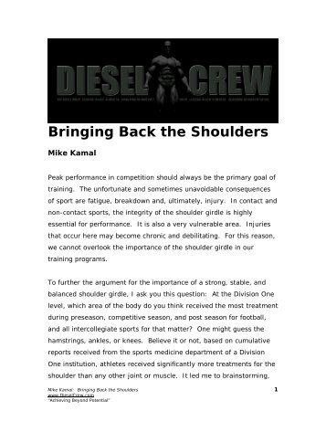 Bringing Back the Shoulders - Diesel Crew