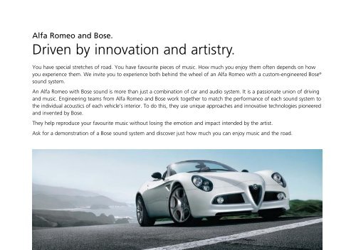 Quality and performance set to music. - Alfa Romeo