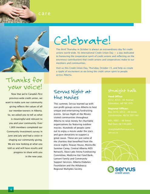 straight talk - Servus Credit Union