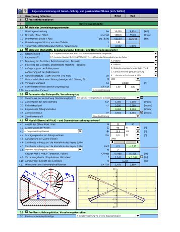 Kegelradve i Ritzel Rad ii ? 1.0 1.1 Ãbertragene Leistung ... - MITCalc