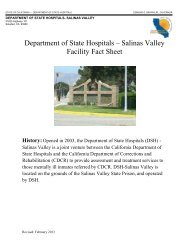 Salinas Valley Fact Sheet - Dept of State Hospitals - State of California