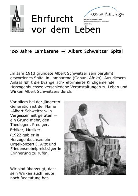Albert Schweitzer Die Ehrfurcht Vor Dem Leben Ehrfurcht Ehrfurcht vor dem Leben vor dem Leben - Albert Schweitzer