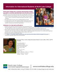 International Student Information Packet - North Lake College