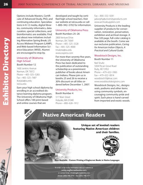 2007 - ATALM | Association of Tribal Archives, Libraries, & Museums