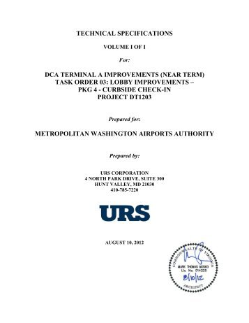 Attachment 1: Specifications - Metropolitan Washington Airports ...