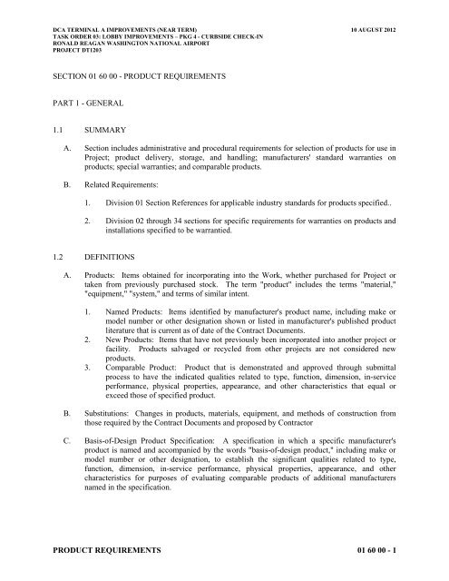 Attachment 1: Specifications - Metropolitan Washington Airports ...