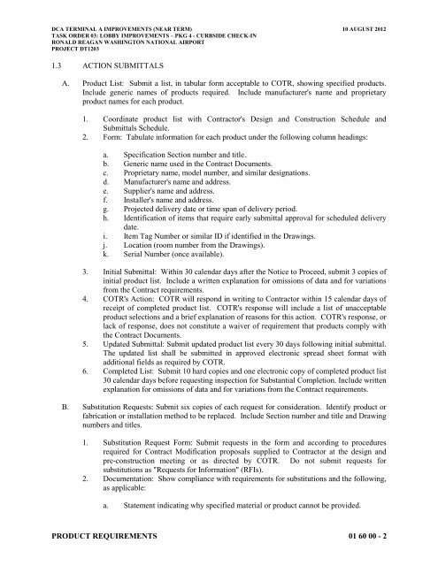 Attachment 1: Specifications - Metropolitan Washington Airports ...