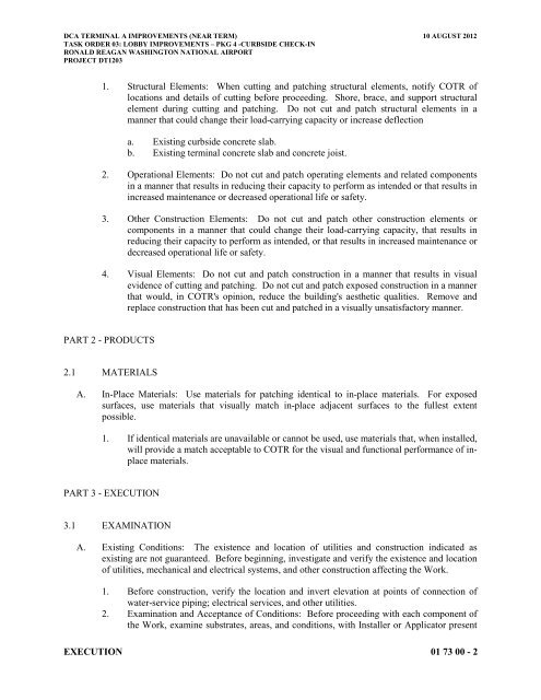 Attachment 1: Specifications - Metropolitan Washington Airports ...