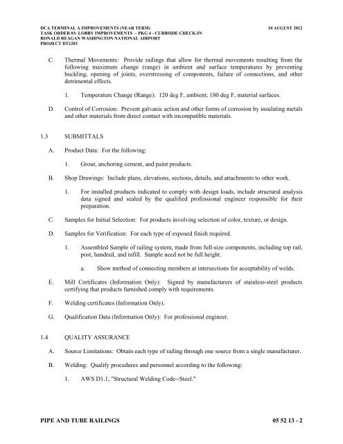 Attachment 1: Specifications - Metropolitan Washington Airports ...