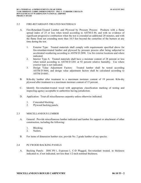 Attachment 1: Specifications - Metropolitan Washington Airports ...