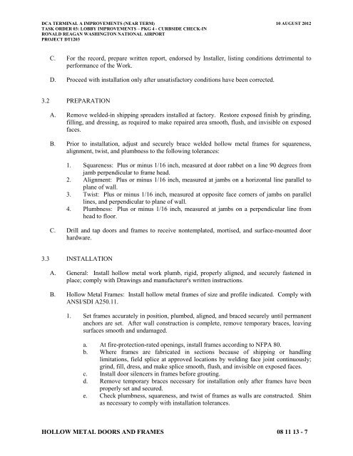 Attachment 1: Specifications - Metropolitan Washington Airports ...