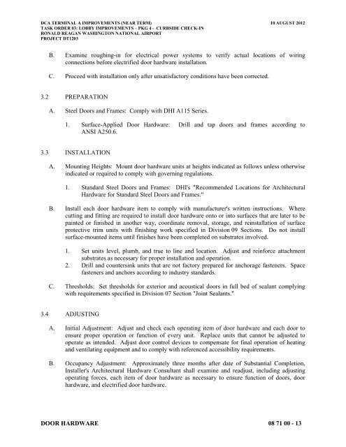 Attachment 1: Specifications - Metropolitan Washington Airports ...