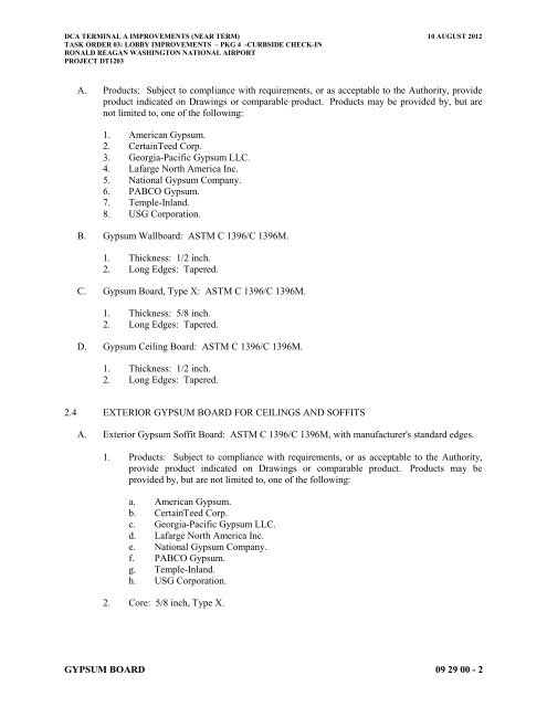 Attachment 1: Specifications - Metropolitan Washington Airports ...