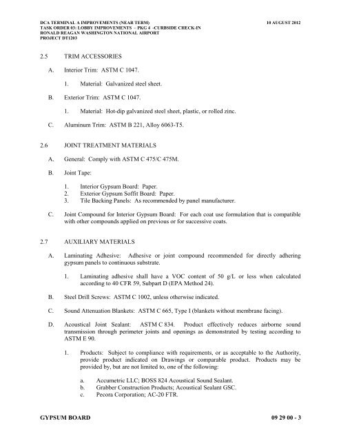 Attachment 1: Specifications - Metropolitan Washington Airports ...