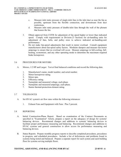 Attachment 1: Specifications - Metropolitan Washington Airports ...