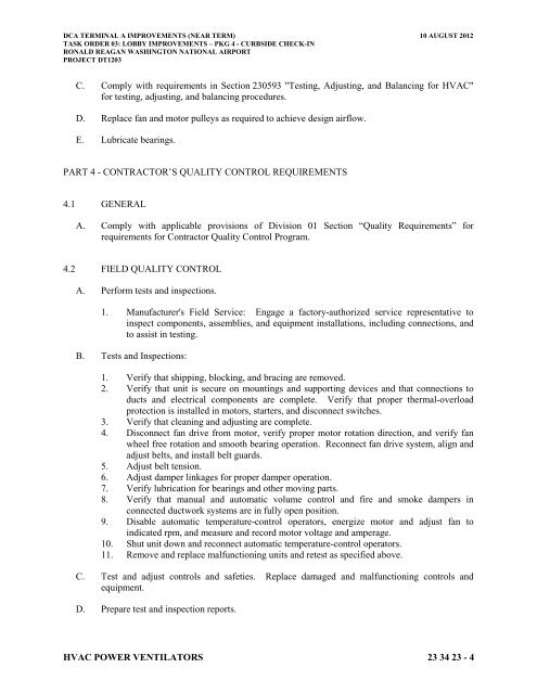 Attachment 1: Specifications - Metropolitan Washington Airports ...