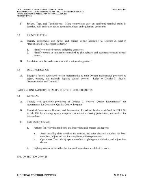 Attachment 1: Specifications - Metropolitan Washington Airports ...