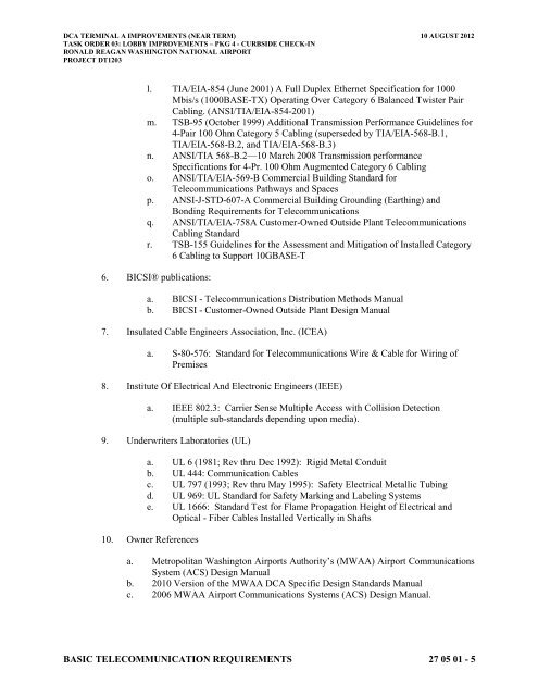 Attachment 1: Specifications - Metropolitan Washington Airports ...