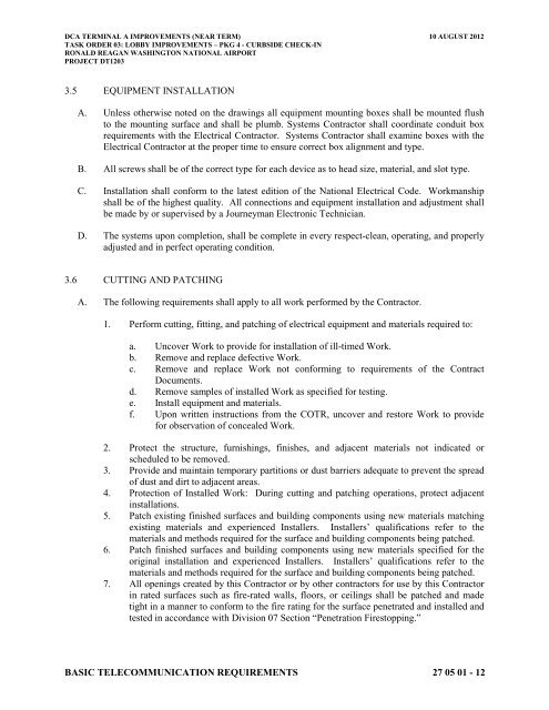 Attachment 1: Specifications - Metropolitan Washington Airports ...