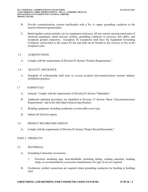 Attachment 1: Specifications - Metropolitan Washington Airports ...