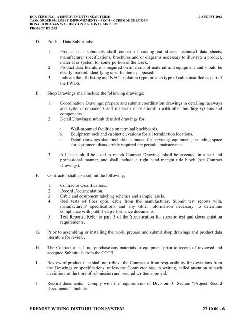 Attachment 1: Specifications - Metropolitan Washington Airports ...