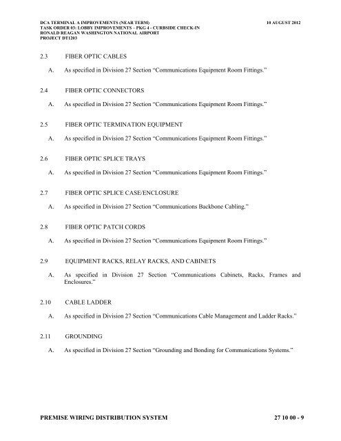 Attachment 1: Specifications - Metropolitan Washington Airports ...