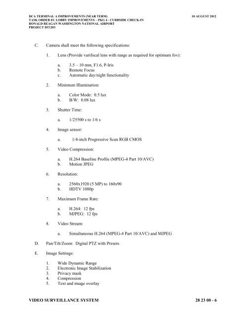 Attachment 1: Specifications - Metropolitan Washington Airports ...