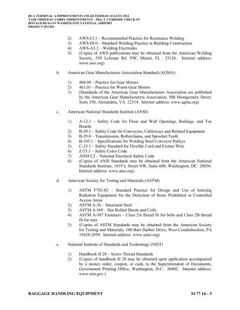 Attachment 1: Specifications - Metropolitan Washington Airports ...