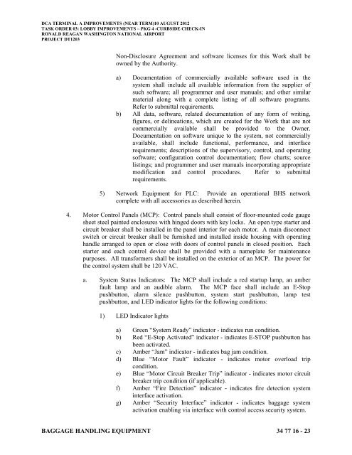 Attachment 1: Specifications - Metropolitan Washington Airports ...