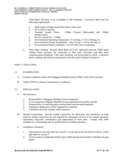 Attachment 1: Specifications - Metropolitan Washington Airports ...