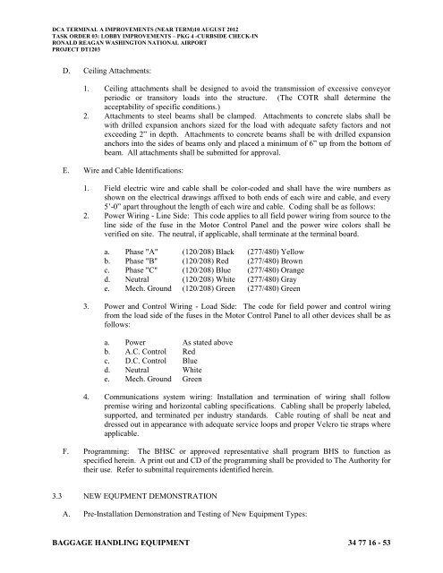 Attachment 1: Specifications - Metropolitan Washington Airports ...